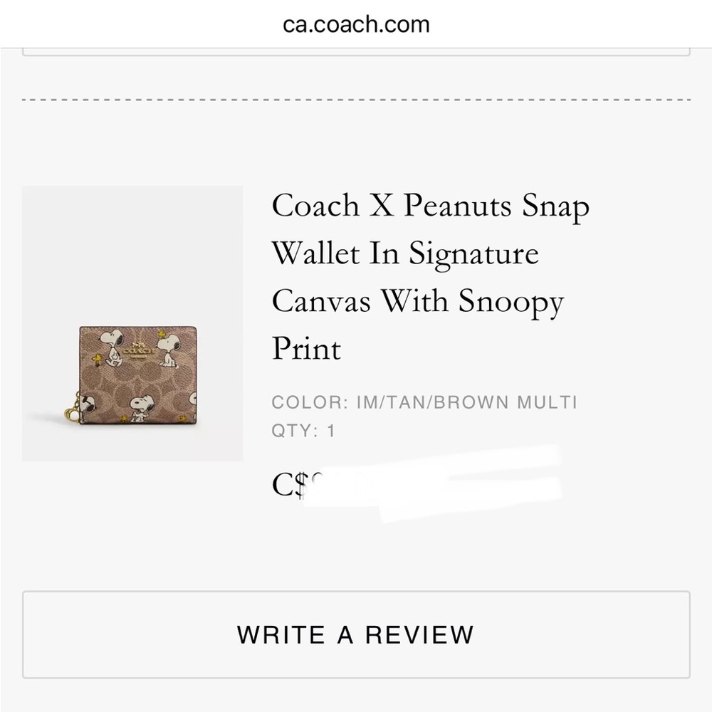 SOLD๐ Coach X Peanuts Snap Wallet In Signature Canvas With Snoopy Print CBN32 - Picture 4 of 15